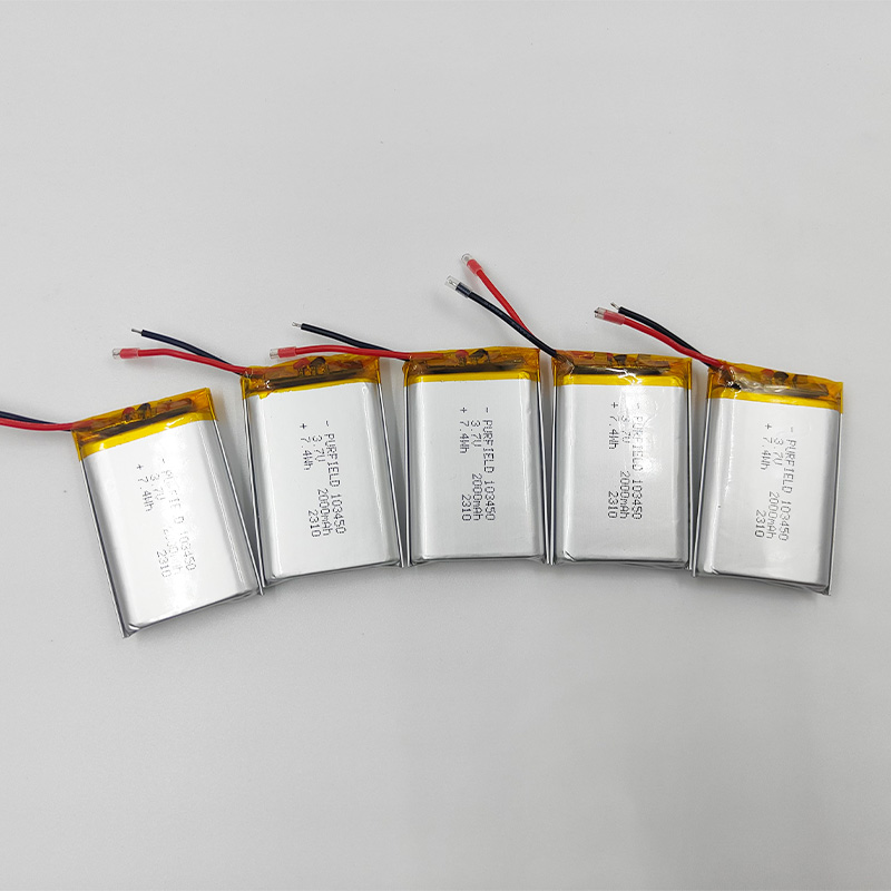 3.7V 2000mAh Lithium Polymer Rechargeable battery For power bank electronic Battery 103450 Li-Polymer Batteries: Blue