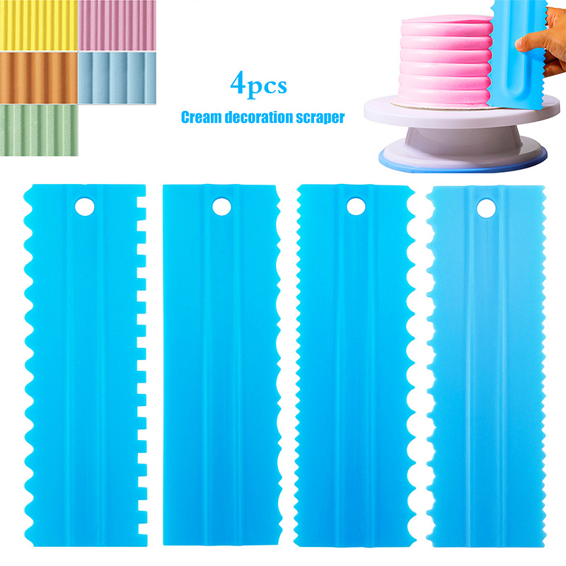 4 Stks/set Plastic Butter Cake Schraper Spatel Bakken Accessoires Keuken Fondont Cake Decorating Gereedschap Schrapers Soepeler