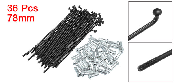 X Autohaux 36pcs 14G J Bend Bicycle Steel Spokes 119mm 125mm 136mm 138mm 141mm 144mm 153mm 158mm 169m Cycle Spokes with Nipples: Brown