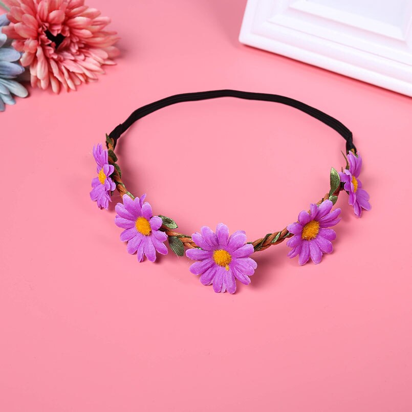 Meisjes Bloemenslingers Krans Bohemian Wijnstok Verstelbare Bruiloft Garen Guirlande Zoete Haarbanden Accessoires Voor Beach Mermaid Swim