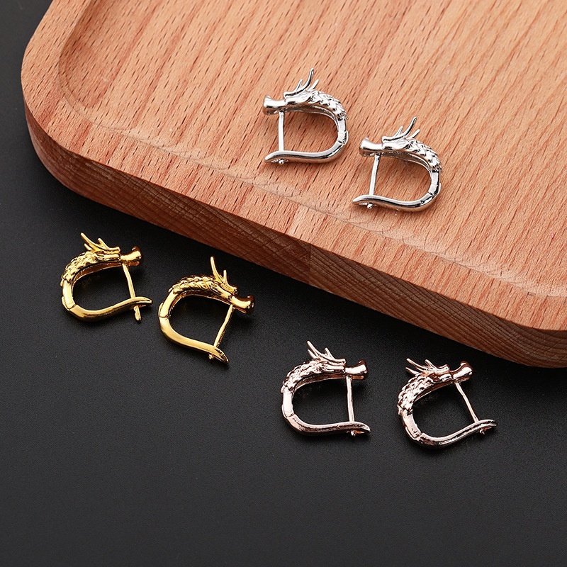 Personality Dragon Head Hoop Earrings for Men Women Gold Hoop Earrings Aretes Hip Hop Motorcycle Party Jewelry