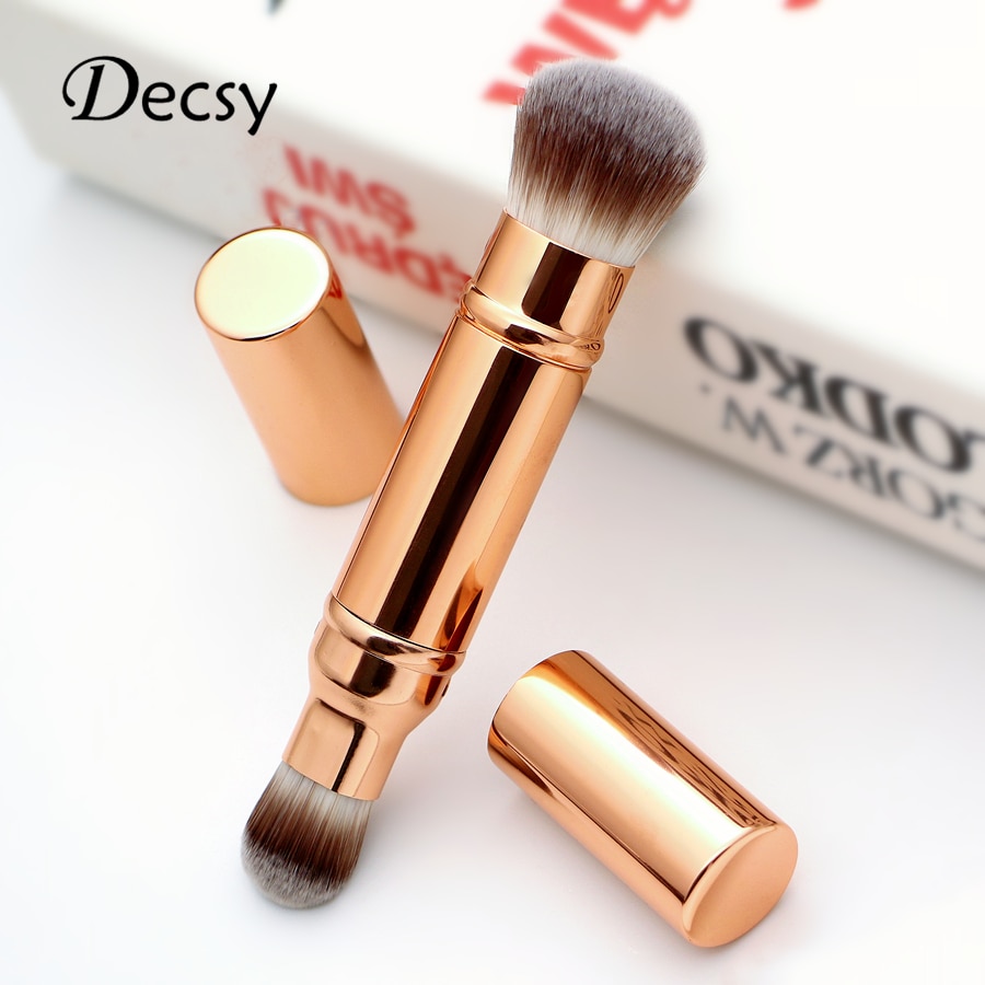 Make-upkwasten intrekbare dubbelzijdige teintkwast luxe reisgezichtsfoundation poeder bronzer kabuki make-upkwasten