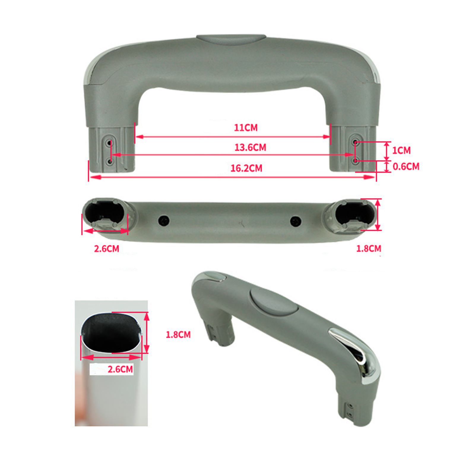 Luggage Handle Easy to Install Strong Bearing Capacity Rolling Luggage Wear Resistant for Pull Out Rod Carrying Case Handle: green