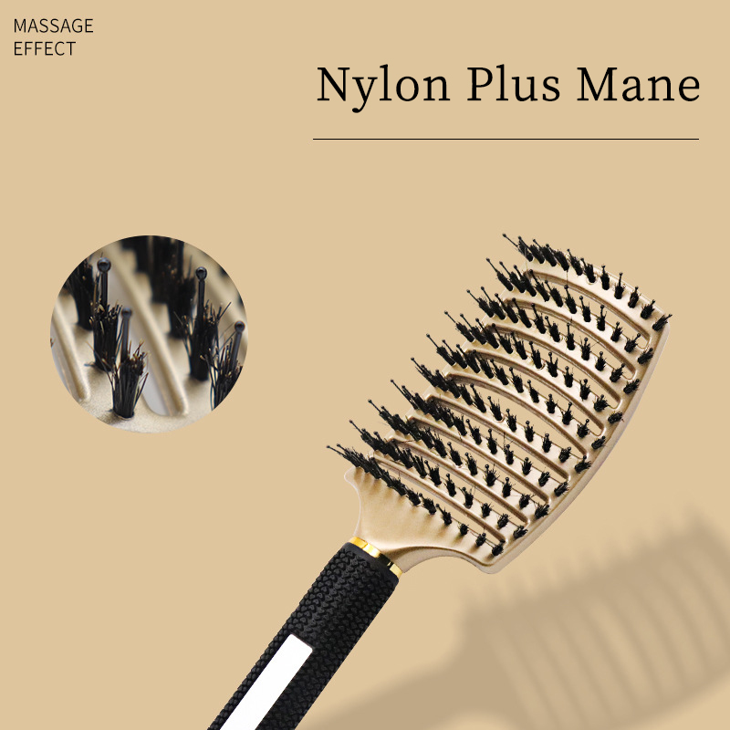 Professionele Arc Geventileerde Styling Varkenshaar Borstel Voor Vrouwen En Mannen Ontwarren Paddle Brush Voor Nat En Droog Krullend haar