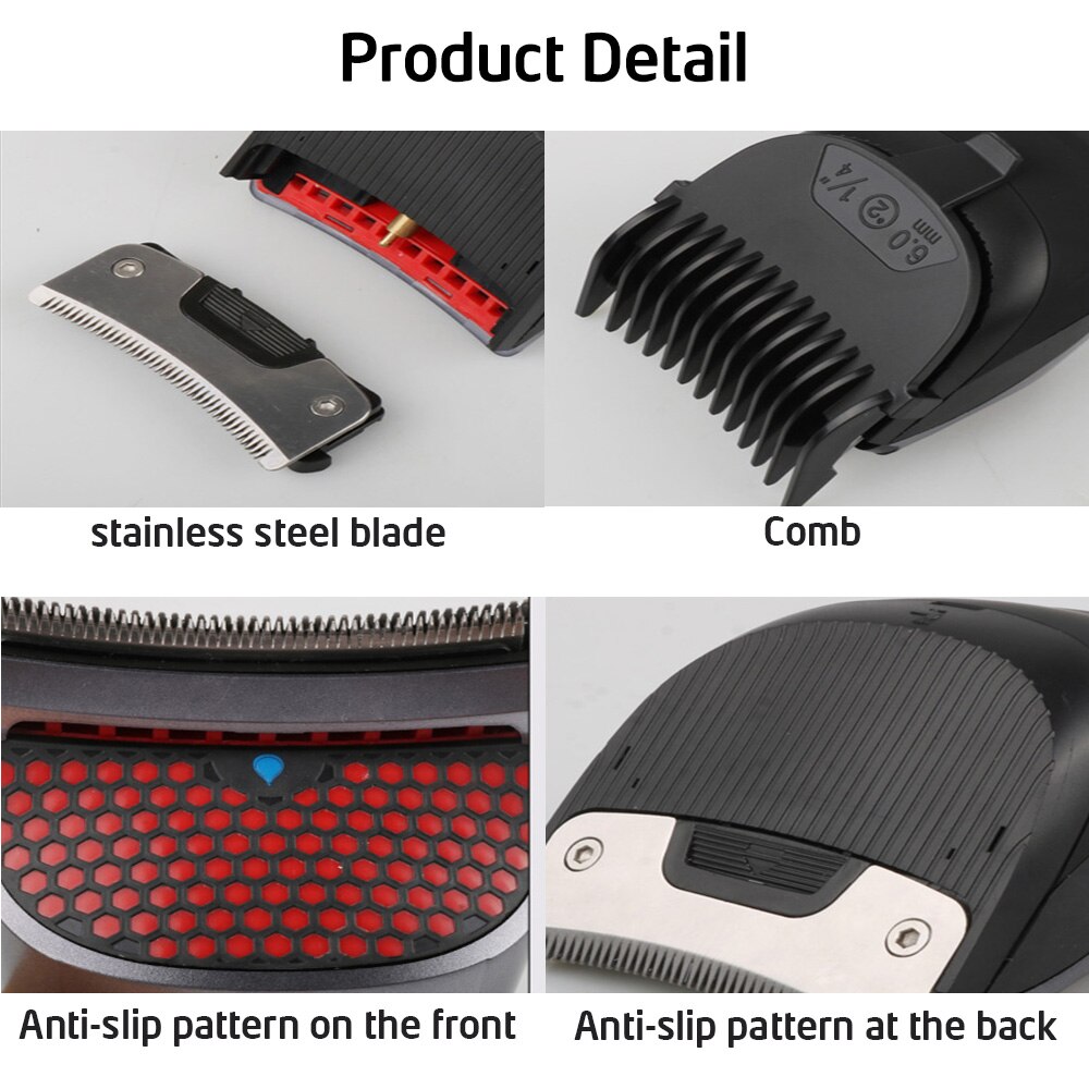 Rechargeable Cordless Electric Hair Cutter Trimmer Shortcut man Pro Self-Haircut Kit Beard Shaver Hair Clippers With 9 Comb