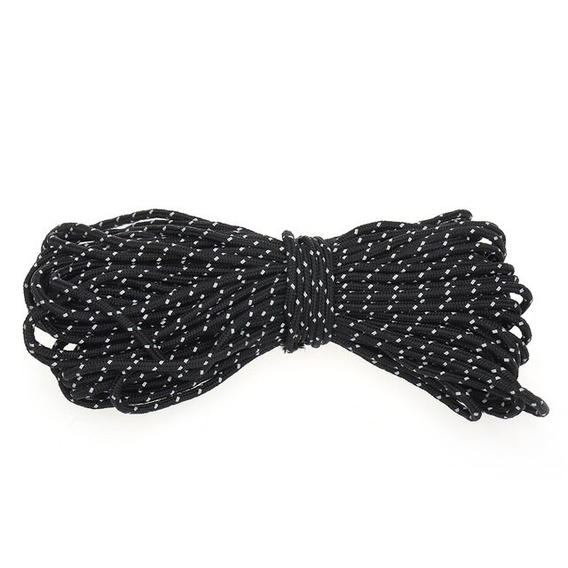 Lixada 20m 2mm liny namiotowe akcesoria robić namiotów odblaskowe w nocy lina Paracord smycz odkryty kemping namiot liny piesze wycieczki rdzeń: czarny