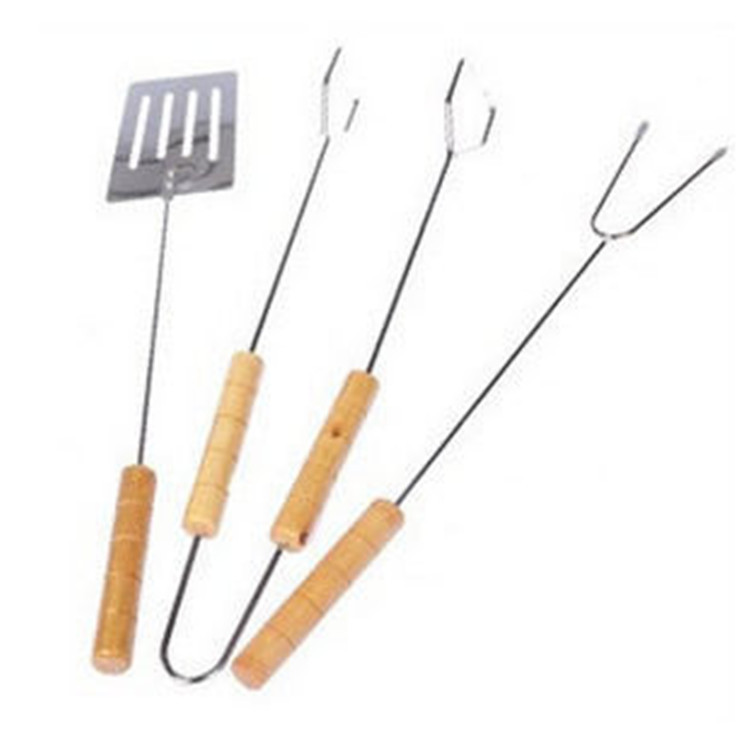 Multi-Functional Outdoor Grill Accessories BBQ Three-Piece-Pronged Toasting Forks tan jia Shovel