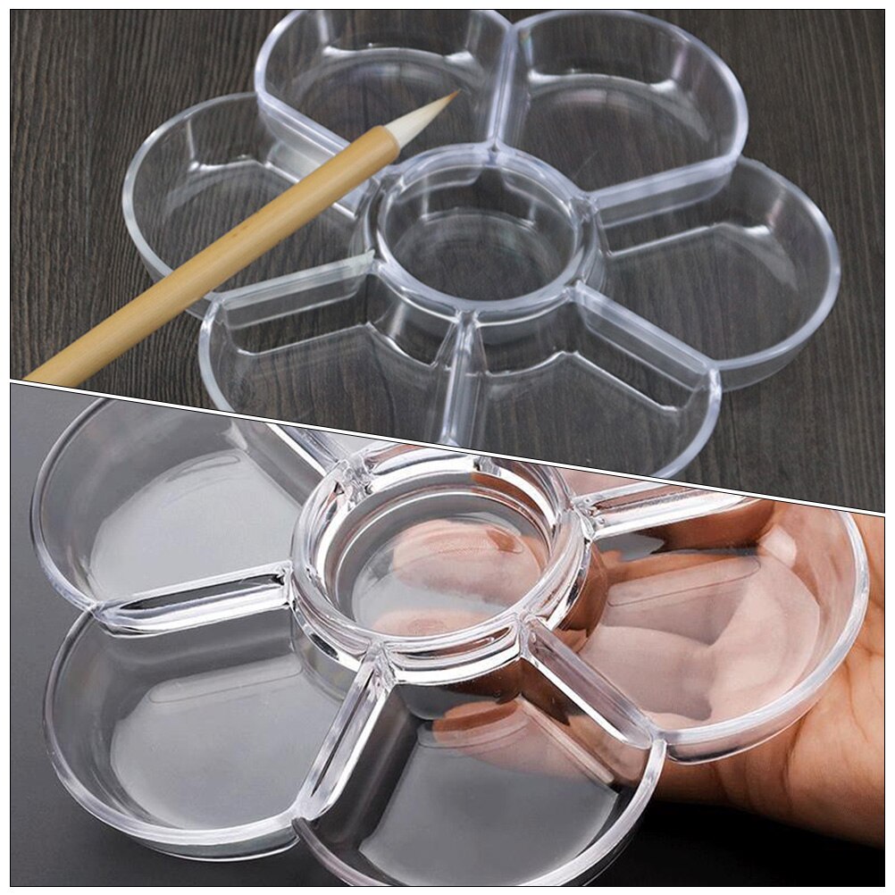 2Pcs Compartment Color Plates Pigment Mix Pallets Pigment Mixer Plate Drawing Pallet