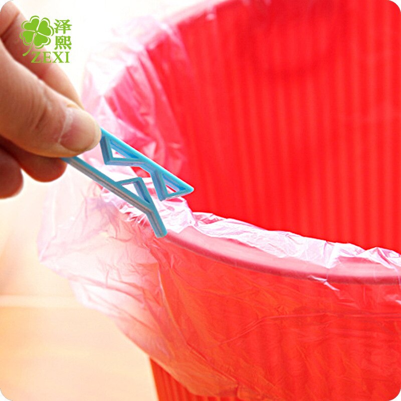 2Pcs Plastic Trash Can Clip Trash Holders Clip Waste Bin Fixed Junk Edge Clip Household Lock Slip-Proof Separator Garbage Bag
