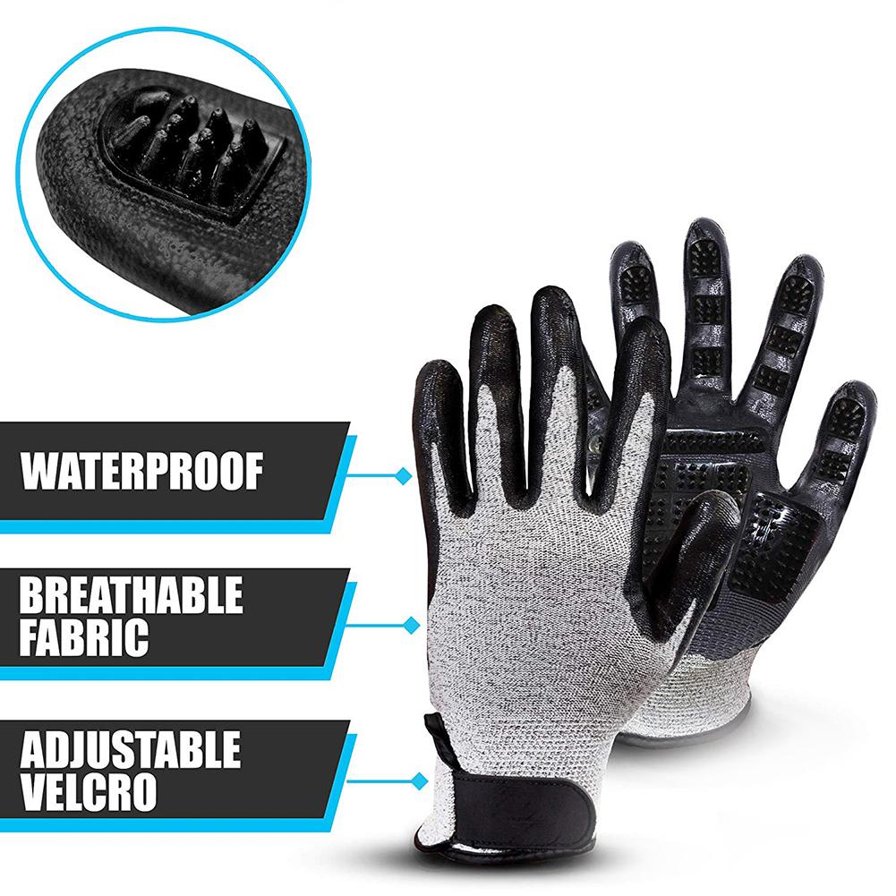 Pet Grooming Handschoen Kat Ontharing Mitts-De Vergieten Borstel Kammen Voor Kat Hond Paard Massage Kammen Dierbenodigdheden kat Accessoies