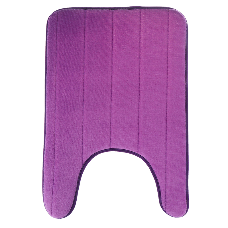 U-Shaped Memory Foam Bath Mats Toilet Mat Bathroom Coral Fleece Carpet Rug Anti-slip Floor Carpets Home Decor: purple
