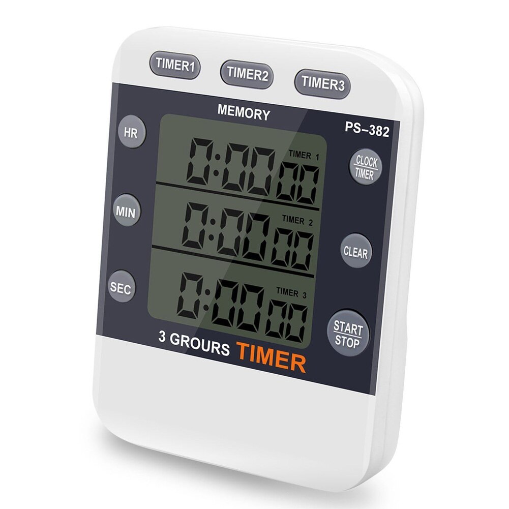 Triple Count Digital Timer Practical Clock Gadgets Tools CookingDown Kitchen LCD Display Magnetic Loud Alarm Multifunction