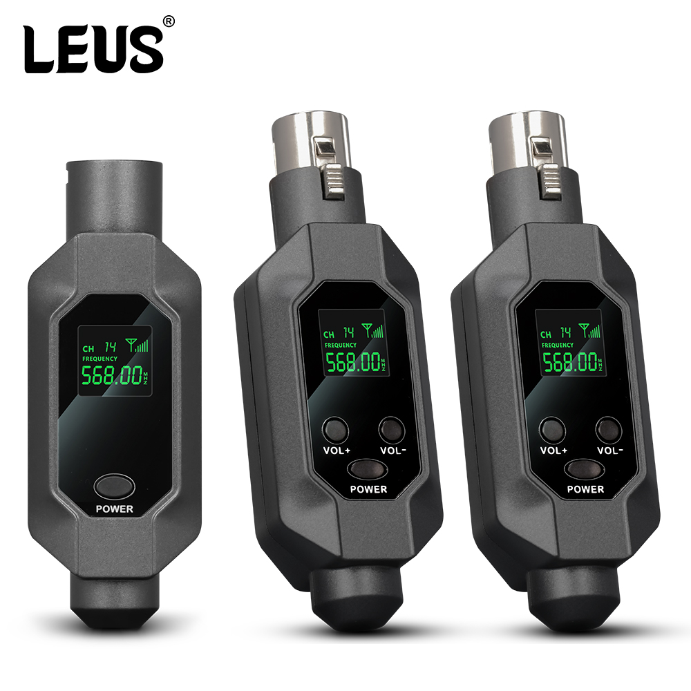 LEUS N2 Konwerter mikrofonu bezprzewodowego UHF Nadajnik i odbiornik XLR System mikrofonowy bezprzewodowy do mikrofonu dynamicznego: FIOLETOWY
