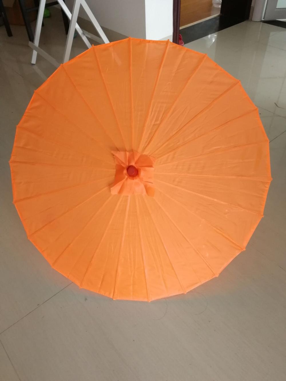 Chinese colored fabric umbrella, white pink parasols, China traditional dance color parasol, Japanese silk props: Orange