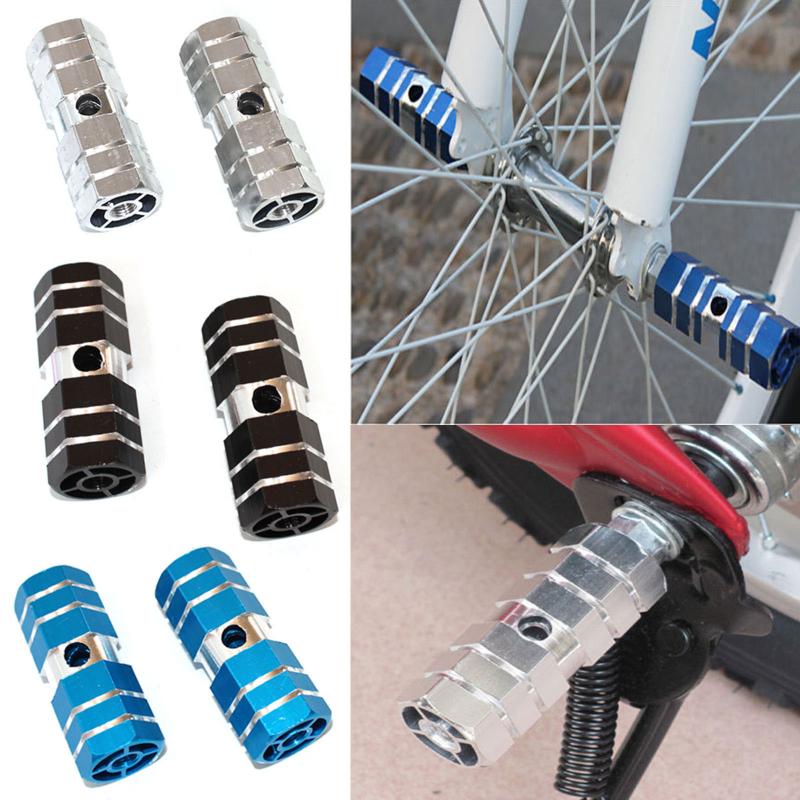Acessórios da bicicleta de alta qualidade bmx mtb bicicleta pé pegs liga alumínio eixo traseiro pedais pegs 10.5mm eixo preto prata azul