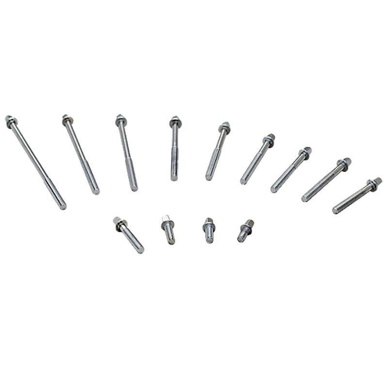 20 piezas por lote de tornillos de tambor. 35.42.45.50.55.60.65.70.75mm Imperial 7/32 especificación, tornillo de tambor de Color plateado para perno M5
