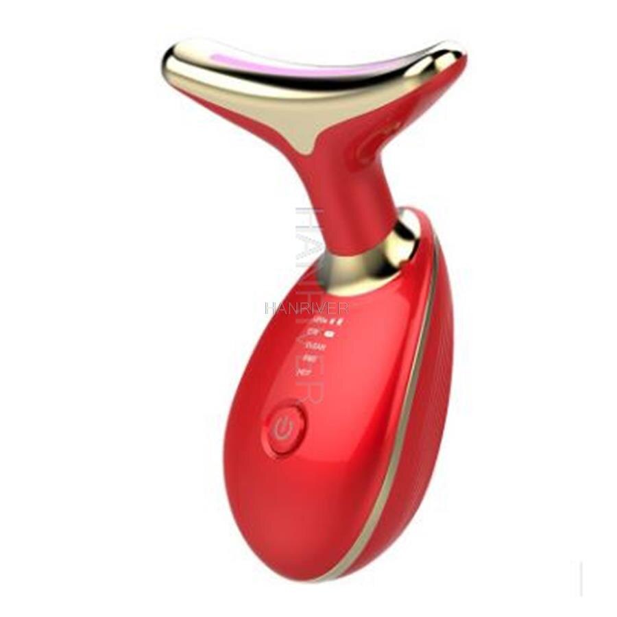 EMS Thermal Neck Lifting and Tighten Massager Electric Micro-current Wrinkle Remover LED Photon Face Beauty Device for Woman