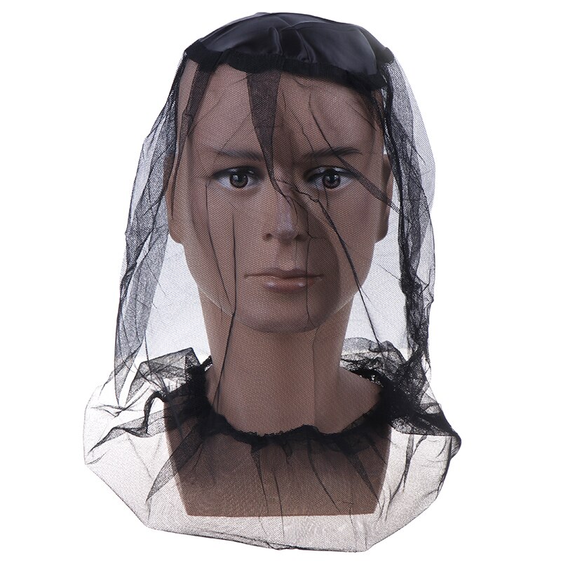 Midge Mosquito Insect Hat Fishing Bug Mesh Head Net Face Protector Travel Camping Mosquito Net Mesh Net Hat Mosquito Mesh: Black