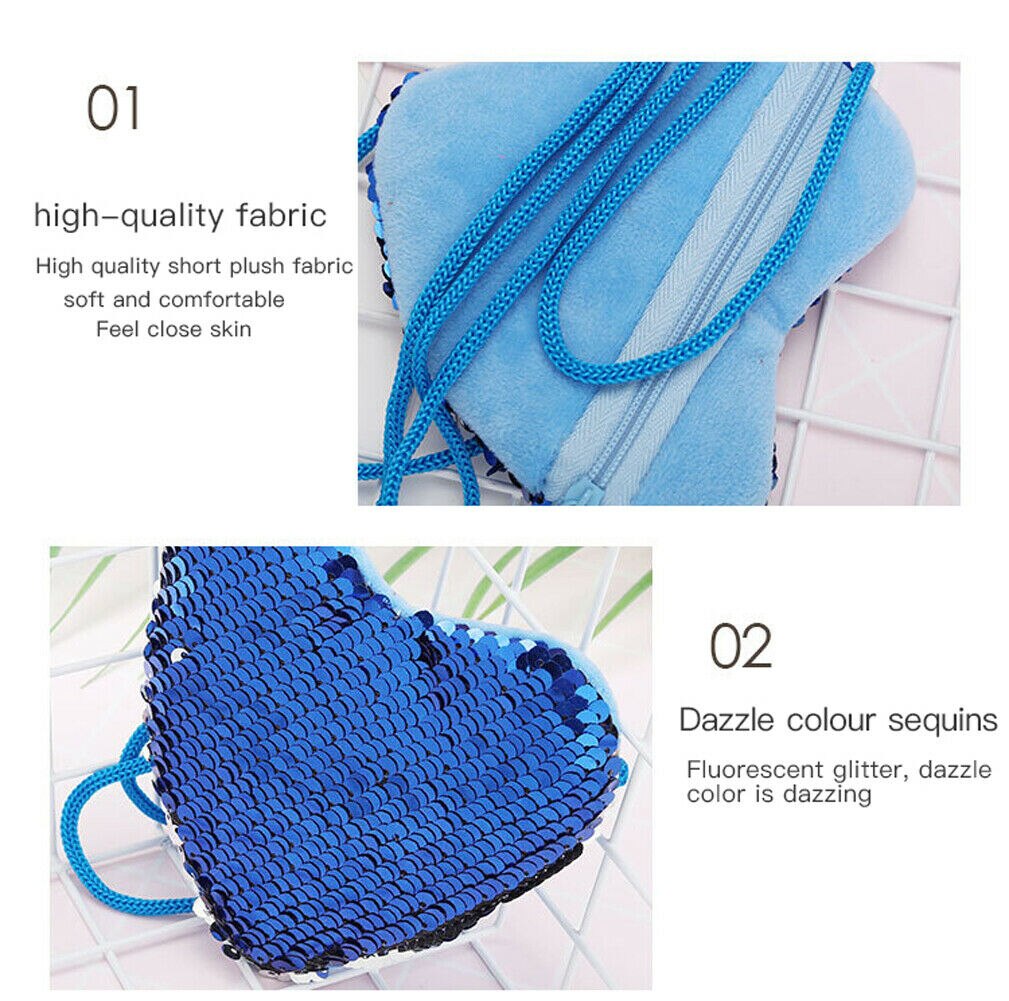 Accesorios para bebé, monedero de corazón para mujer y niña, Bolso pequeño de lentejuelas, bolso de mano de , accesorios para niños,