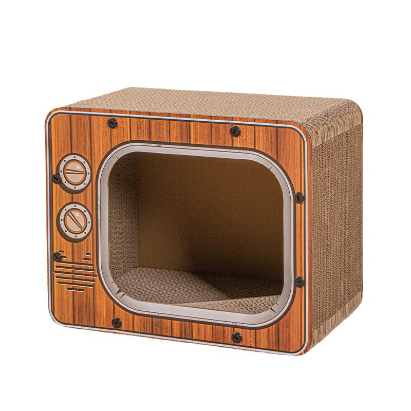 TV Cat Scratching Board Cat House Wearable Scratch Resistant Cat House Indoor for Cats: Gold