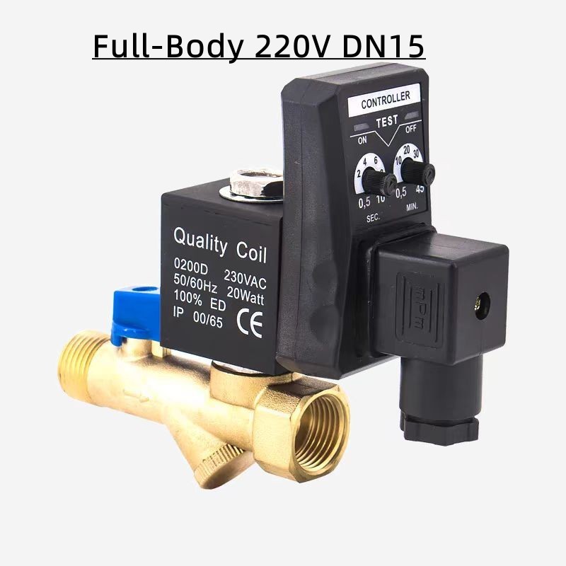 1/2" DN15 Auto drain Valve Air compressor Time Delay Switch Electromagnetic Magnetic Valve Controller AC220V 110V DC24V 12V: Blue / 1-1/2"
