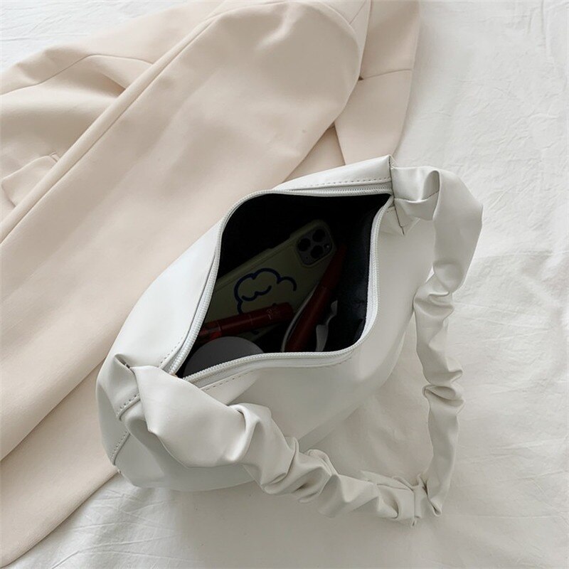 Brand PU Leather Shoulder Tote Bag Dumplings Cloud Small Crossbody Bag for Women Female Handbags Purses Sac A Main