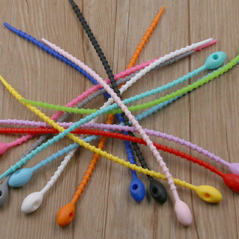 10 Teile/los 13 Farbe Silikon Wiederverwendbare Tasche Krawatten Twist Draht Befestigen Kabel Postleitzahl Krawatte Headset Daten Linie Universal- Magie