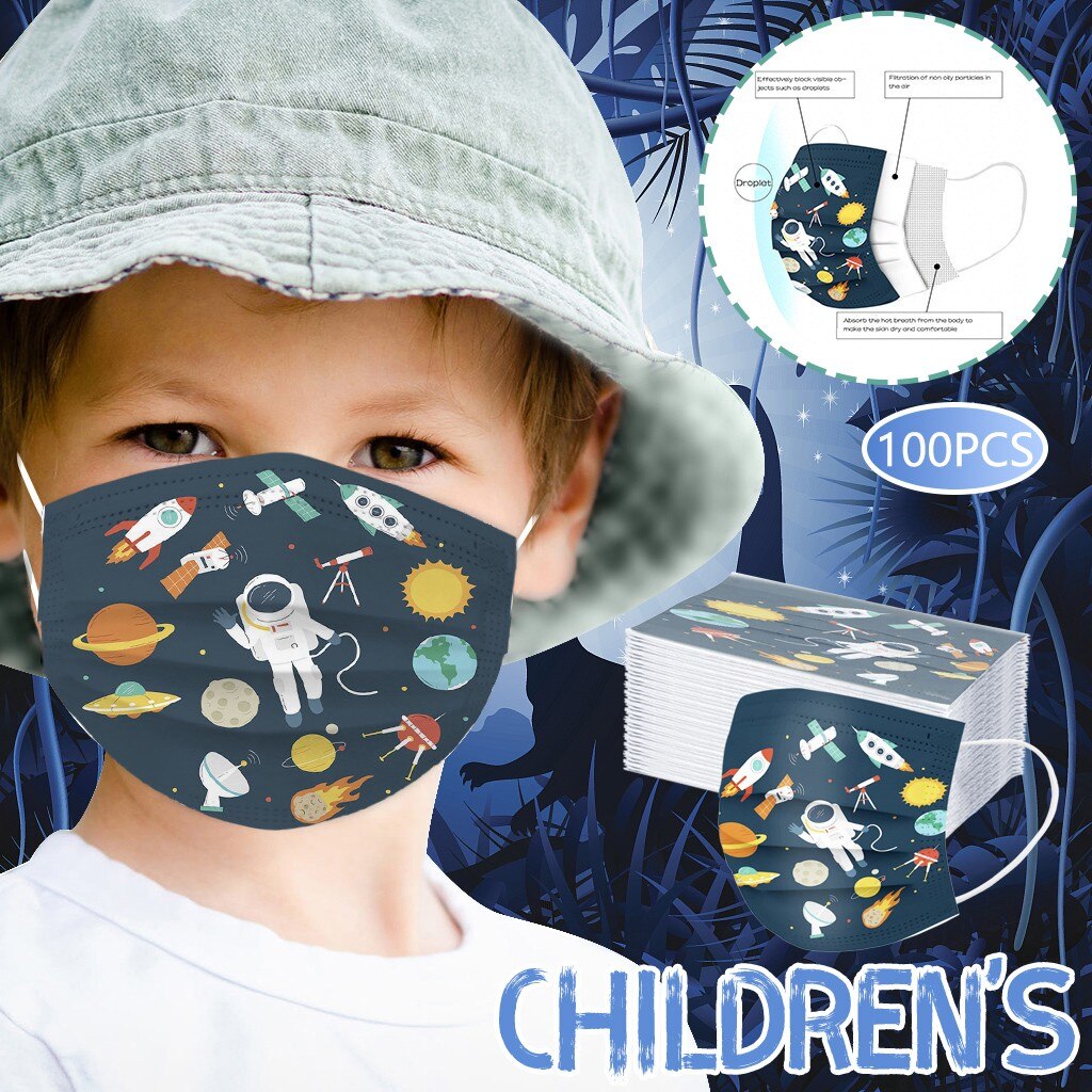 Enfants jetables masque de dessin animé impression masques respirants pour la Protection des germes enfants visage Maks drapeau Bandana