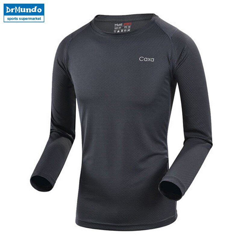 Camiseta de manga larga transpirable de secado rápido para deportes al aire libre para hombre, camiseta negra para correr y senderismo de