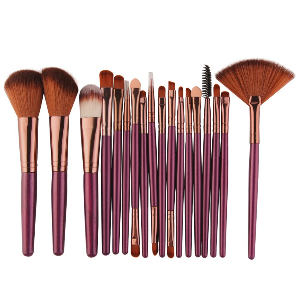 Maage 22/20/18 stuks make-up kwastenset oogschaduw wenkbrauw eyeliner kwast meerkleurig nylon haar plastic handvat: 14