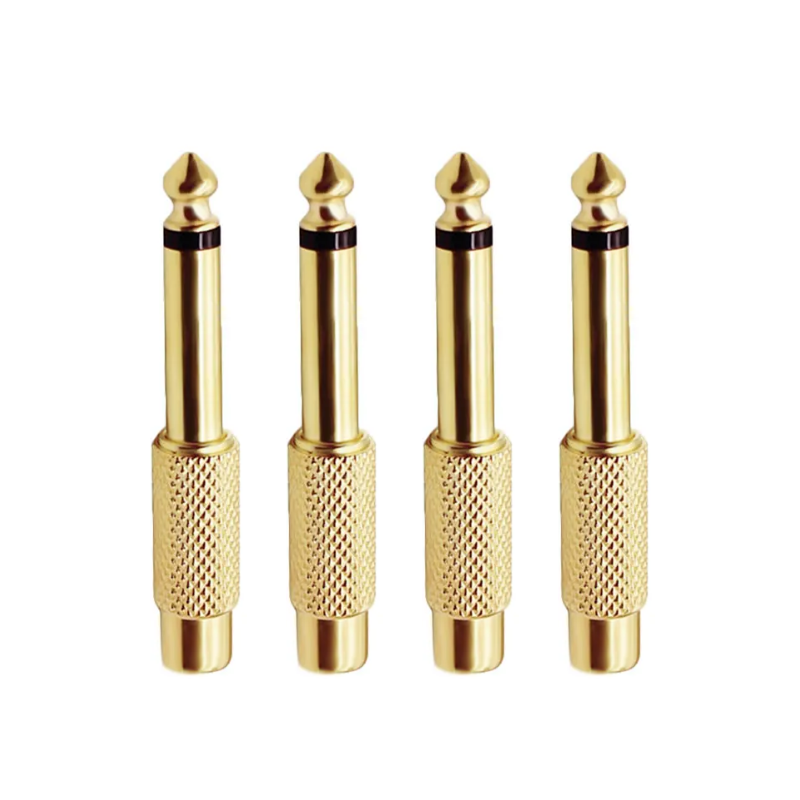4Stck Goldene Audio- Adapter 6,35mm 1/4 "Männlichen Mono Stecker Auf schnallen-buchse 6,5mm Auf AV Jack Audio- Adapter Stecker: Armee Grün