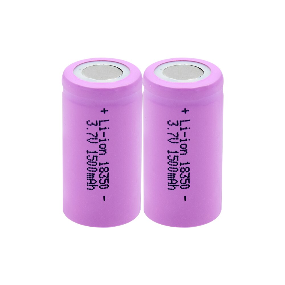 1/2/4/6/8/10 Uds 18350 de de 3,7 V 1500mAh baterías de Li-ion recargable 18350 batería de litio Max 10A para las linternas: 2  Pieces