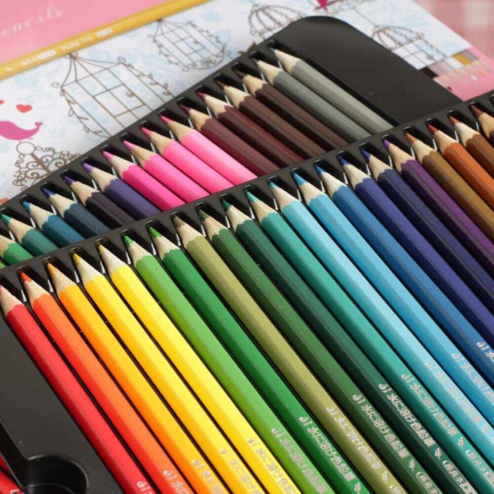 48 Color Pro Water-Soluble Color Pencil Set Child Students Paint Pencils School Office Art Supplies Stationery