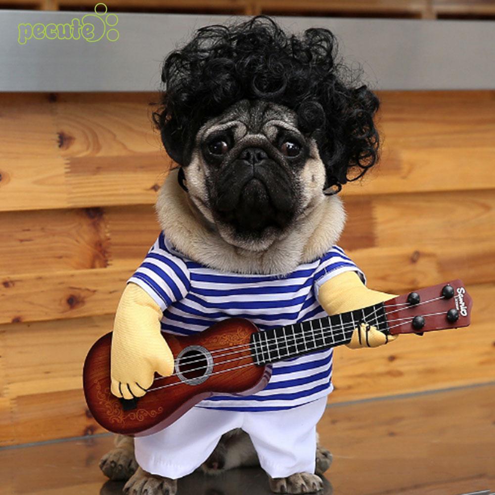 Costume de guitare drôle pour chien, déguisement de fête, pour chien, décoration de noël pour animal de compagnie, vêtement de chanteur
