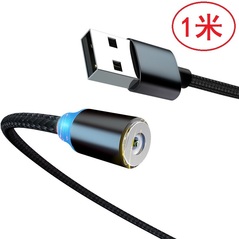 Magnetisk kabel stik mikro usb type c kabel stik hurtig opladning magnetisk oplader usb kabler stik mobiltelefon ledning: 1m kabel