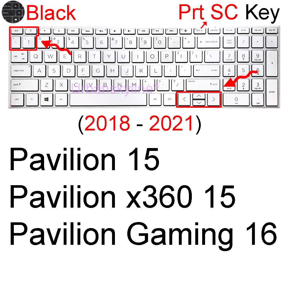 for HP Pavilion 15 Keyboard Cover 15-AB 15-AU 15-CB 15-CC 15-CD 15-Ck 15-CX Silicone Laptop Protector Skin Case TPU Accessories: Black 2018-2021