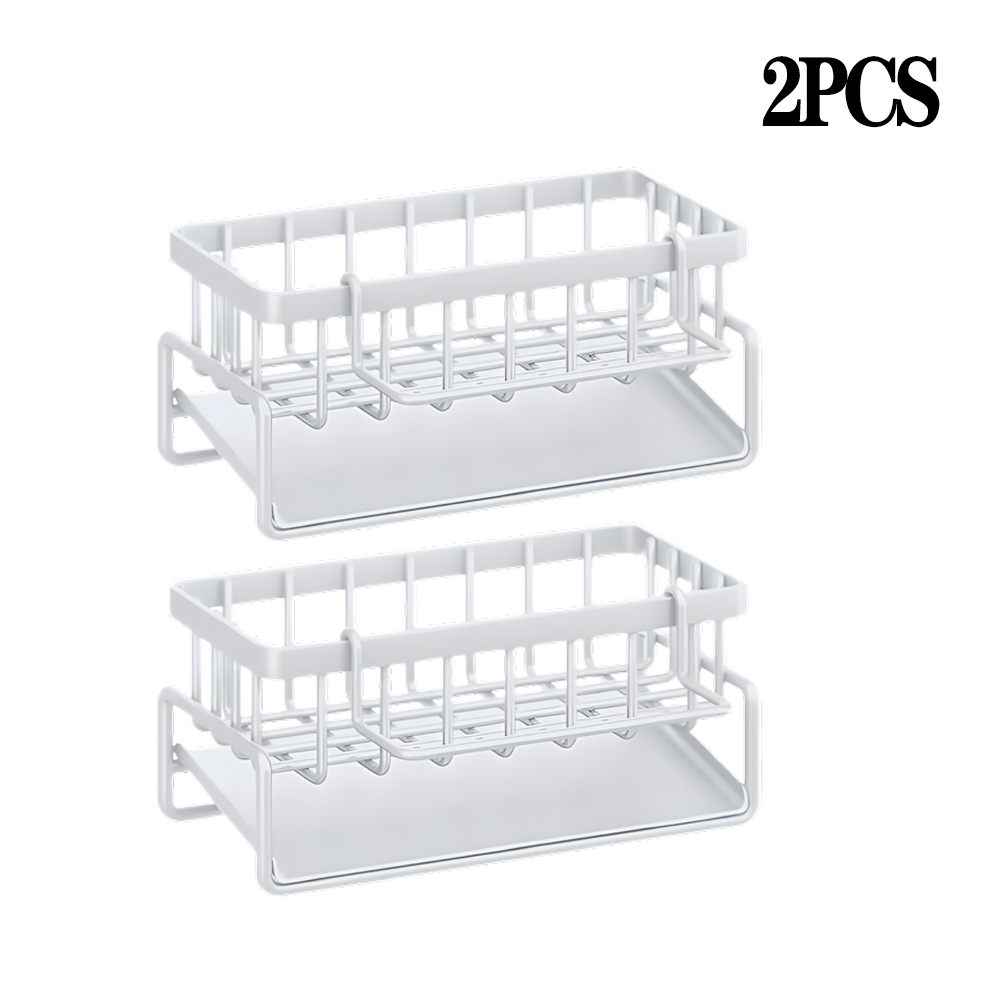 Prateleira de cozinha para armazenamento de pano, prateleira de drenagem sem perfuração, rack de temperos para casa, torneira de pia, rack de drenagem, acessórios de cozinha: Marrom