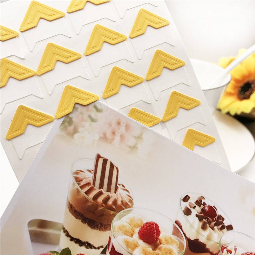 120 stks/partij (5 vellen) DIY Snoep kleuren Vintage Hoek kraftpapier Stickers voor Fotoalbums Frame Decoratie Scrapbooking