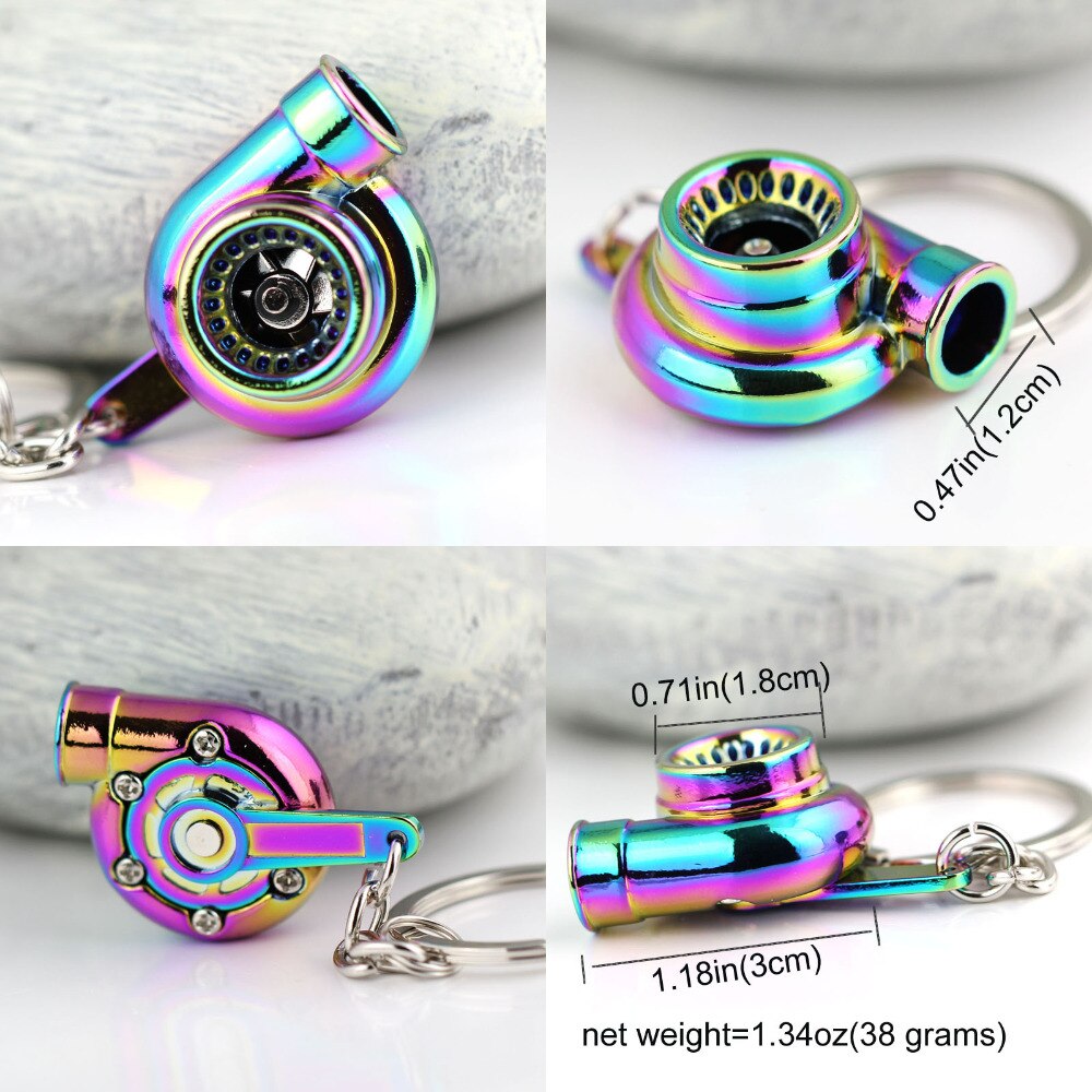 Llavero Turbo giratorio anodizado chapado brillante Metalliac Color turbocompresor llavero