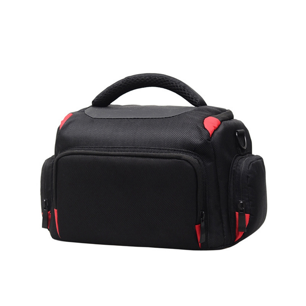 Waterproof Digital DSLR Camera Bag Nylon Shoulder Case Video Camera Bag Outdoor Camera Handbags Photography Photo Bag: Red M