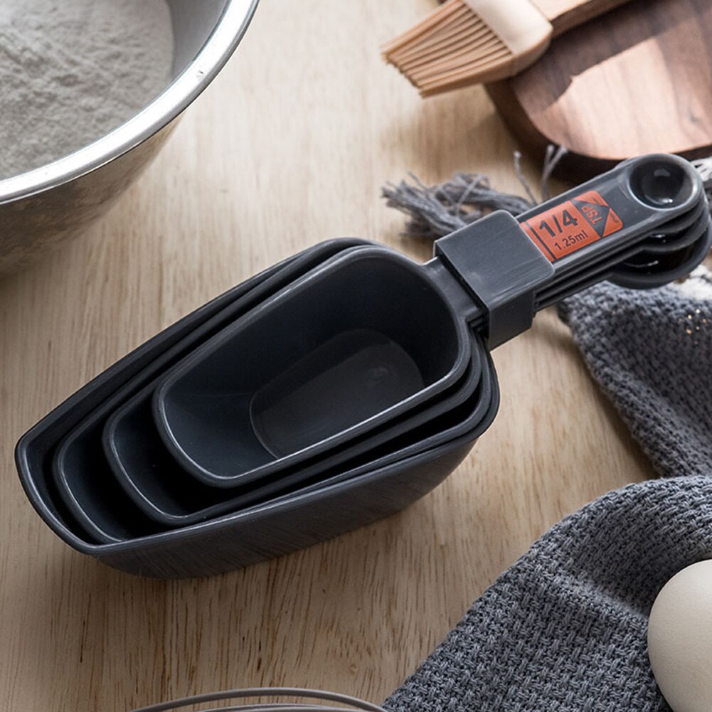 4 unids/set de plástico extremo doble harina cuchara de medir café cocina herramientas para hornear