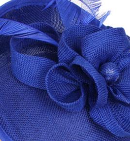 Zwarte chique fascinatorhoeden voor dames, chique hoofddeksels met haarclip, mesh-evenementhoofddeksel met bruiloftsaccessoires: Blauw
