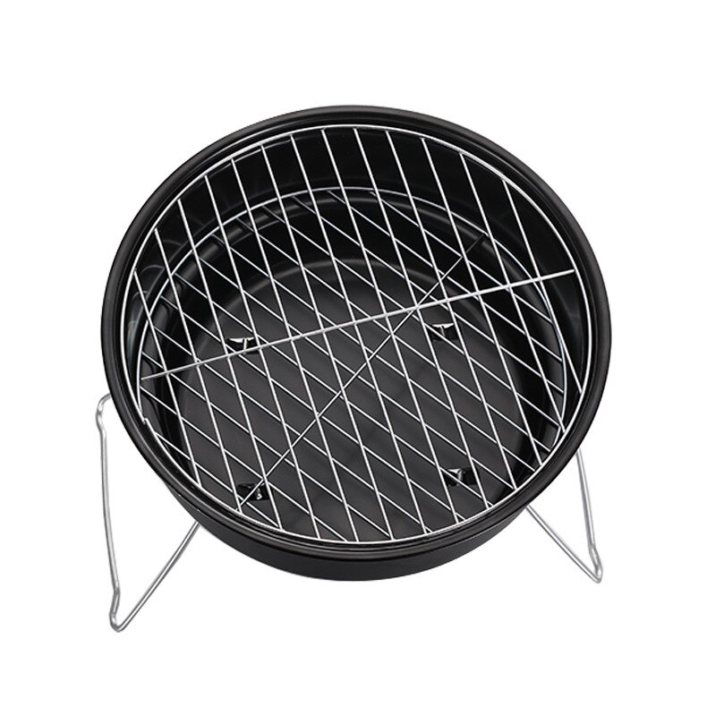 Portable BBQ Grill Round Barbecue Rack Stainless Steel Mini BBQ Charcoal Grill Camping Barbecue Tools