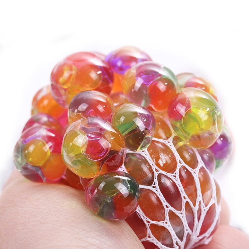 1Pc Decompressie Speelgoed Hand Squeeze Release Druk Kristal Druif Rubber Volwassen Werk Kleurrijke Bal Kinderen Creatieve Zachte Speelgoed 6cm