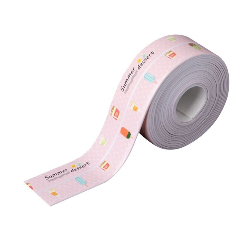 Kitchen Sink Waterproof Strip Caulk Strip Self-Adhesive Sealing Tape Toilet Bathroom Shower Bathtub Floor Wall Edge Protector: D