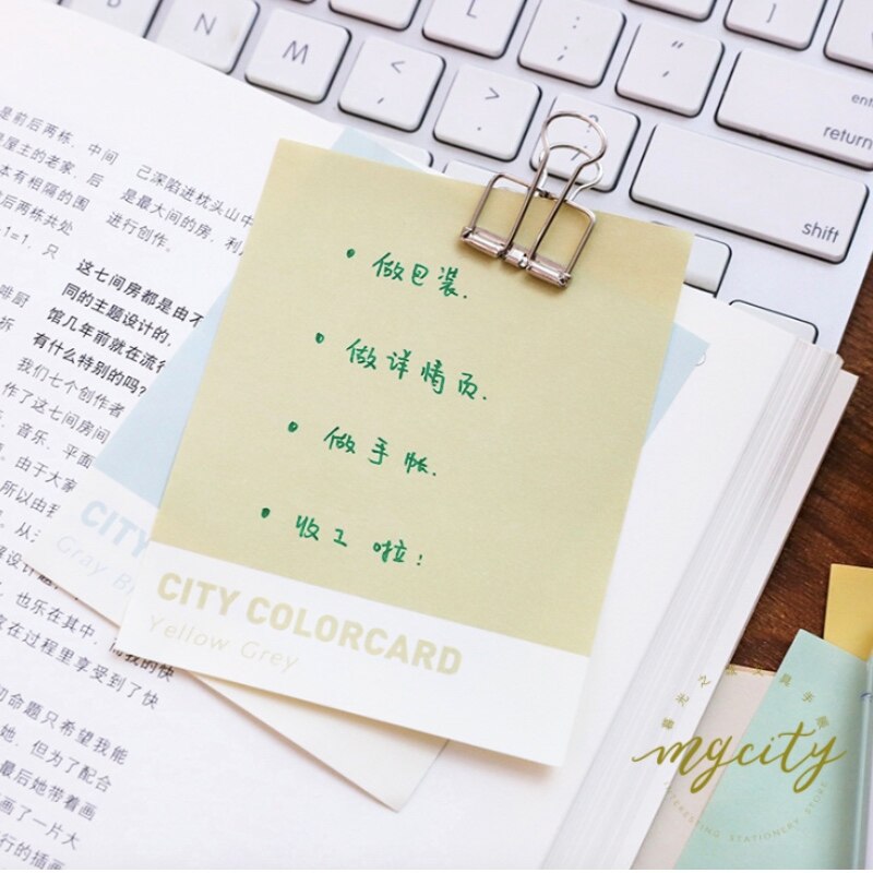 Simple Single Color Memo Pad Paper Sticky Notes Notepad Stationery School Supplies Material Student Office Use Kid