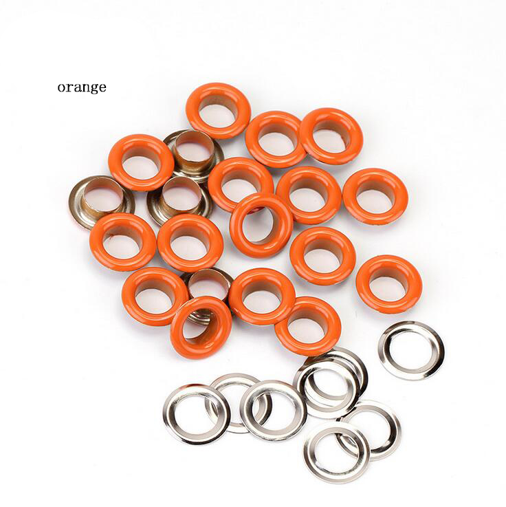 Œillets métalliques pour Scrapbooking, 10x17x5mm, 100 pièces, embellissement pour bricolage, vêtements de travail, couture, vêtement: orange