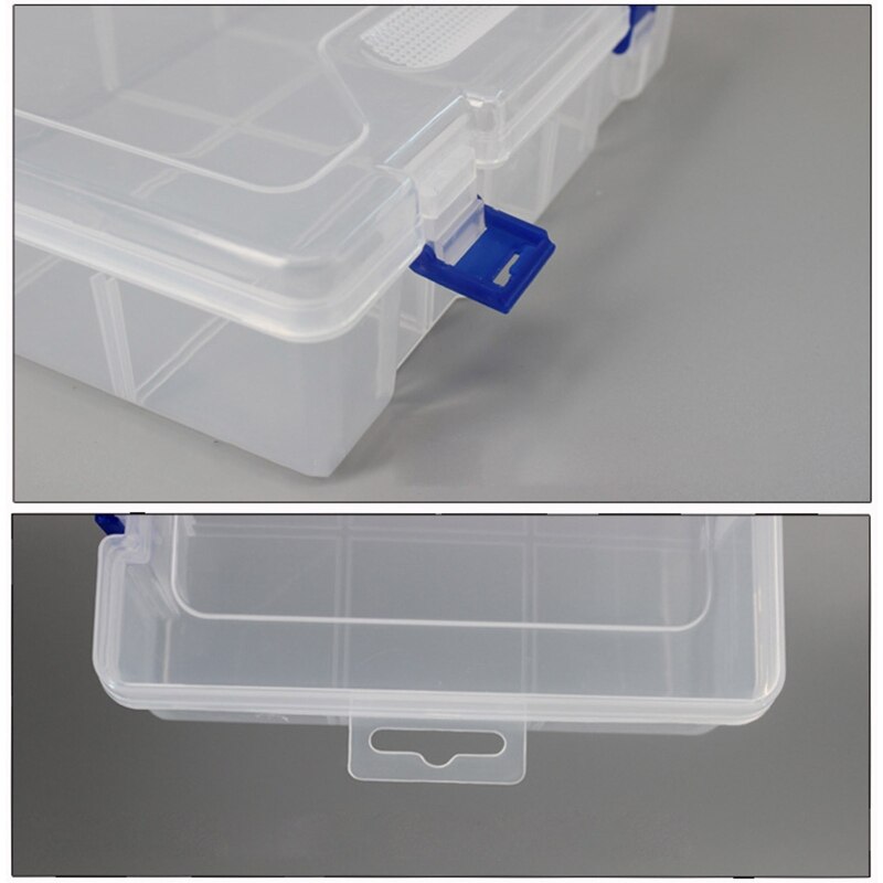 Transparante Opbergdoos Met Deksel En Gespen Puzzel Component Schroef Organizer