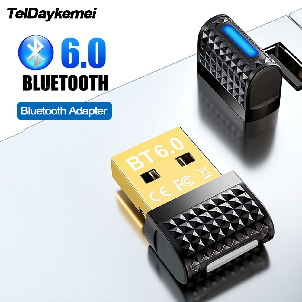 Adaptador USB Bluetooth 6,0, Dongle Bluetooth 6,0 para PC Windows 11/10/8,1 receptor y transmisor Bluetooth para teclado/ratón
