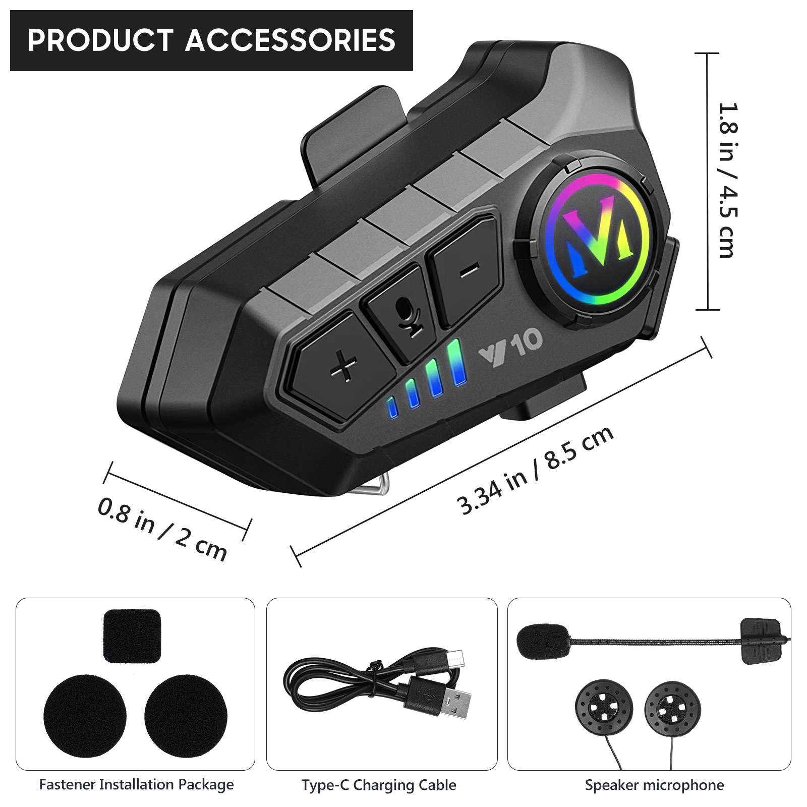 kabellos Headset Helm Lautsprecher Motorrad BT Gegensprechanlage Zubehör Kopfhörer Anruf Schwarz Motorrad Mann